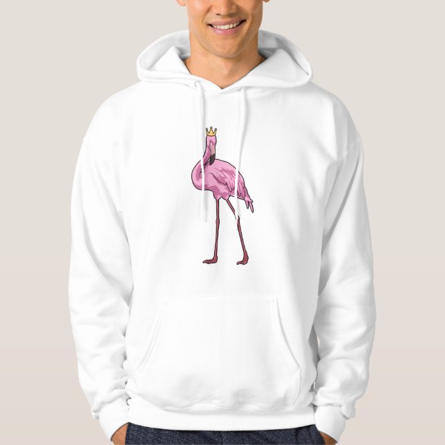 Flamingo mit Krone Hoodie (Vorderseite)