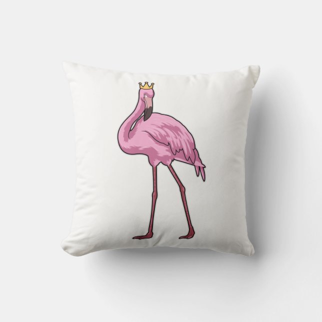 Flamingo mit Krone Kissen (Vorderseite)
