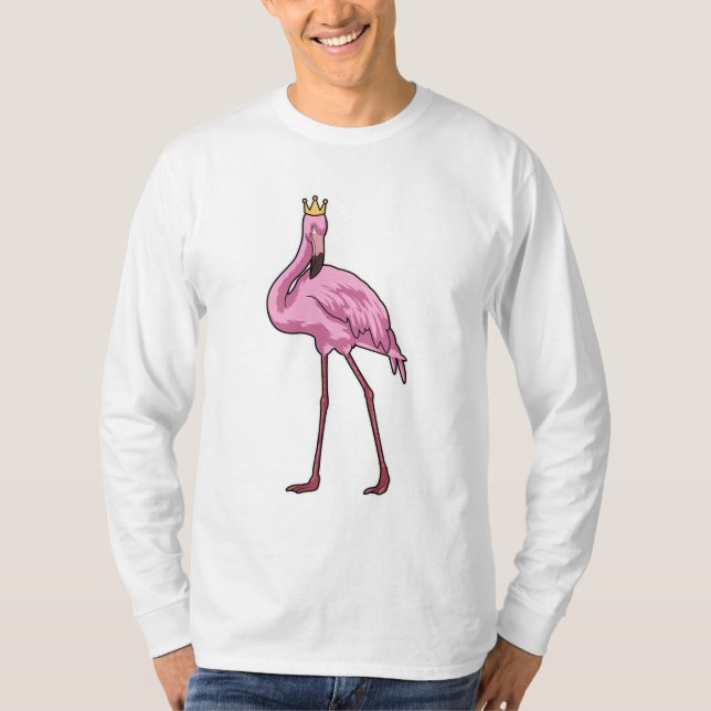 Flamingo mit Krone T-Shirt (Vorderseite)