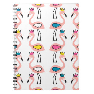 Flamingo mit Kronen nahtlos Muster. Notizblock