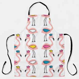 Flamingo mit Kronen nahtlos Muster. Schürze