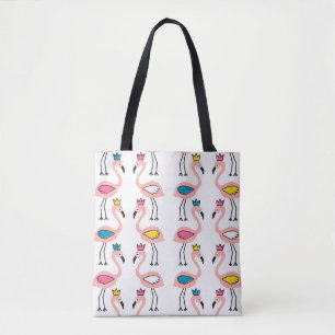 Flamingo mit Kronen nahtlos Muster. Tasche