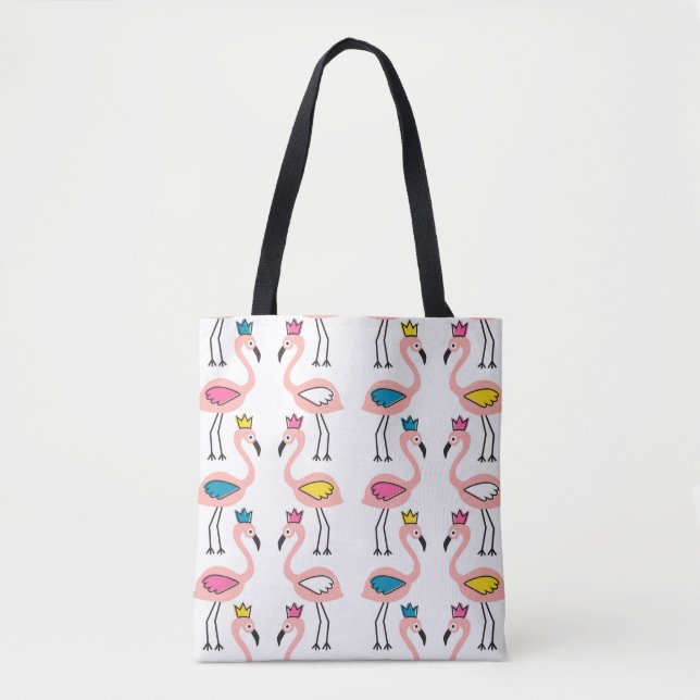 Flamingo mit Kronen nahtlos Muster. Tasche (Vorderseite)