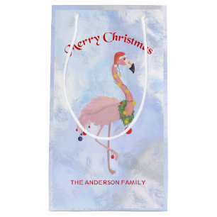 Flamingo mit Lanterns über Eisuntergrund Kleine Geschenktüte