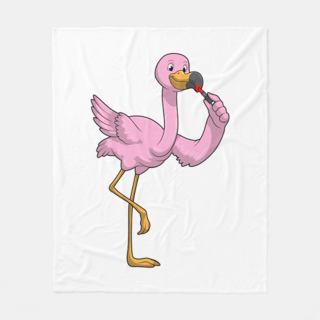 Flamingo mit Lippenstift Fleecedecke (Vorderseite)