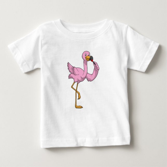 Flamingo mit Lipstick Baby T-shirt (Vorderseite)