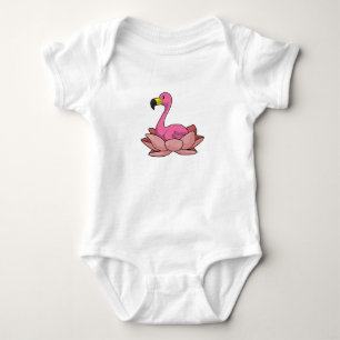 Flamingo mit Lotus-Blume Baby Strampler