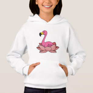 Flamingo mit Lotus-Blume Hoodie