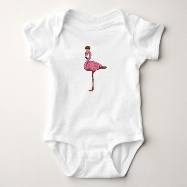 Flamingo mit Muffin Baby Strampler (Vorderseite)