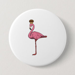 Flamingo mit Muffin Button