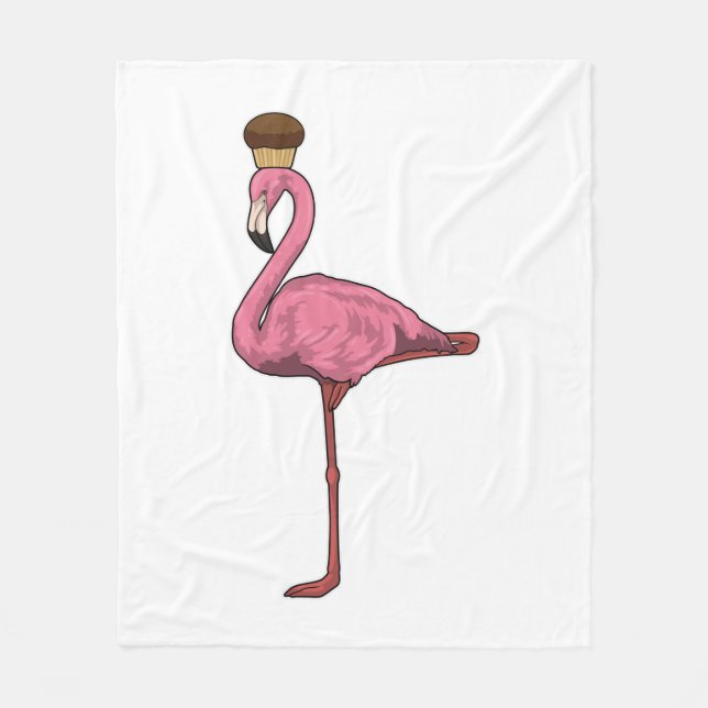 Flamingo mit Muffin Fleecedecke (Vorderseite)