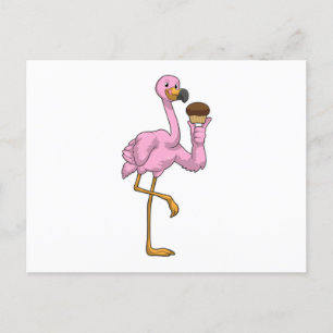 Flamingo mit Muffin Postkarte