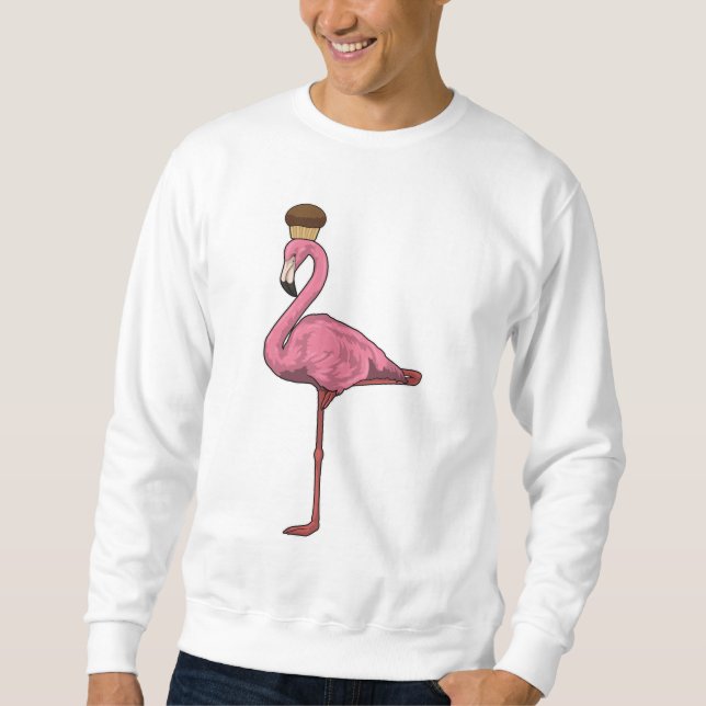 Flamingo mit Muffin Sweatshirt (Vorderseite)