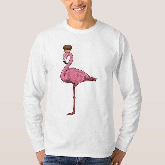 Flamingo mit Muffin T-Shirt (Vorderseite)