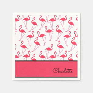 Flamingo mit Namen Serviette
