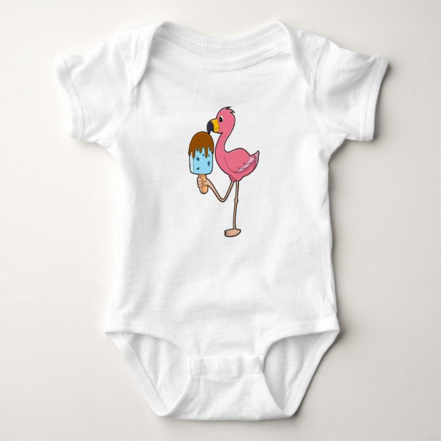 Flamingo mit Popsicle Baby Strampler (Vorderseite)