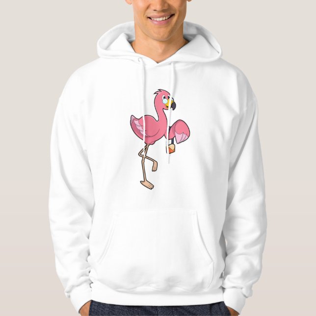 Flamingo mit Purse Hoodie (Vorderseite)