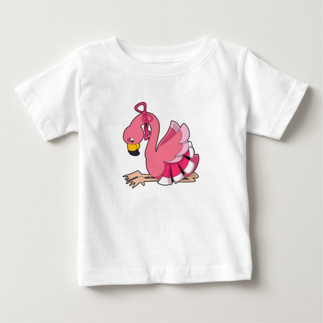Flamingo mit Ribbon Baby T-shirt (Vorderseite)