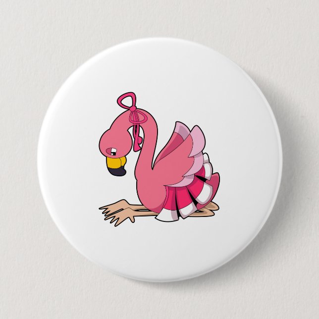Flamingo mit Ribbon Button (Vorderseite)