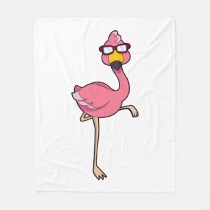 Flamingo mit Sonnenbrille Fleecedecke