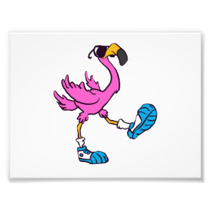 Flamingo mit Sonnenbrille  Rückenfarbe Fotodruck