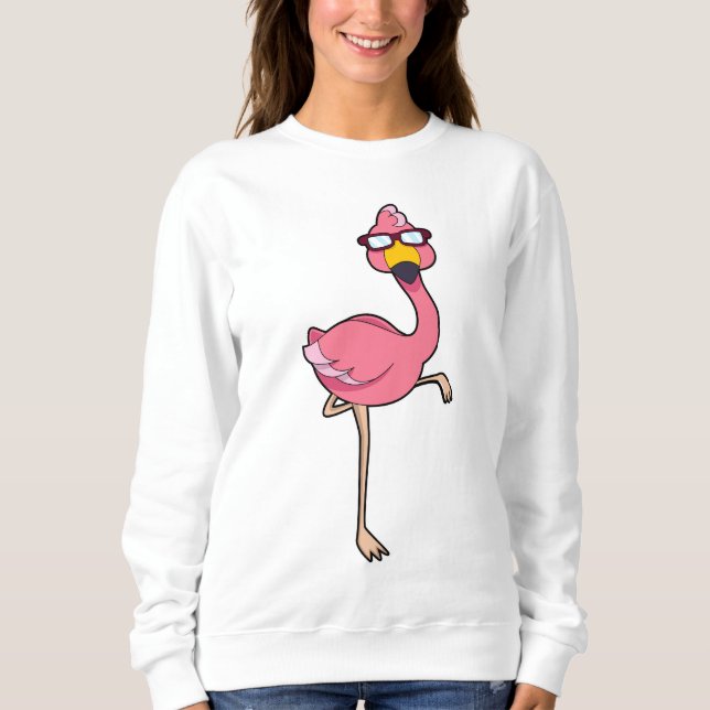 Flamingo mit Sonnenbrille Sweatshirt (Vorderseite)