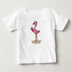Flamingo mit Sonnenbrille und Mütze Baby T-shirt