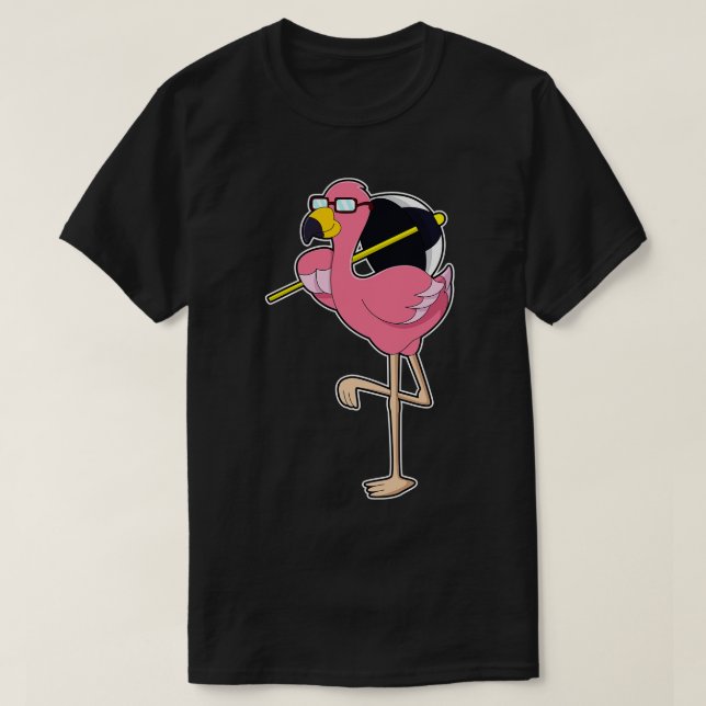 Flamingo mit Umbrella T-Shirt (Design vorne)