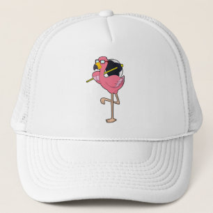 Flamingo mit Umbrella Truckerkappe