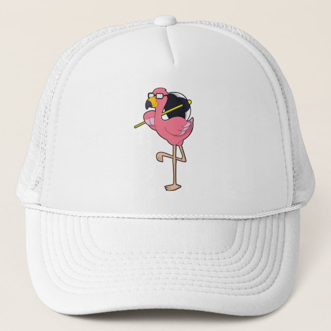 Flamingo mit Umbrella Truckerkappe (Vorderseite)