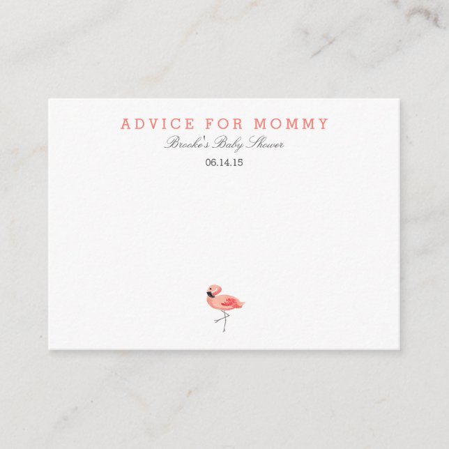 Flamingo Mommy Advice Cards Hinweiskarte (Vorderseite)