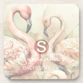 Flamingo Monogram Getränkeuntersetzer