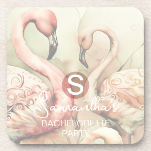 Flamingo Monogram Getränkeuntersetzer