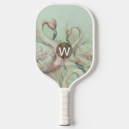 Flamingo Monogram Personalisiert Pickleball Schläger