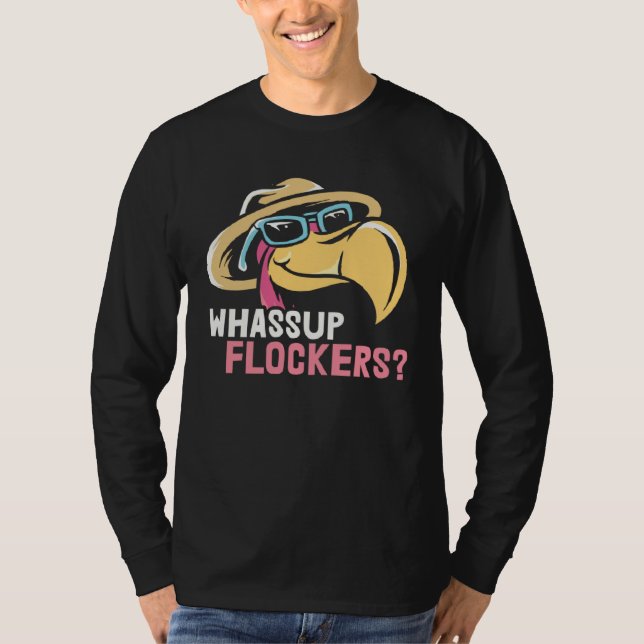 Flamingo motif for garden and pool with saying T-Shirt (Vorderseite)