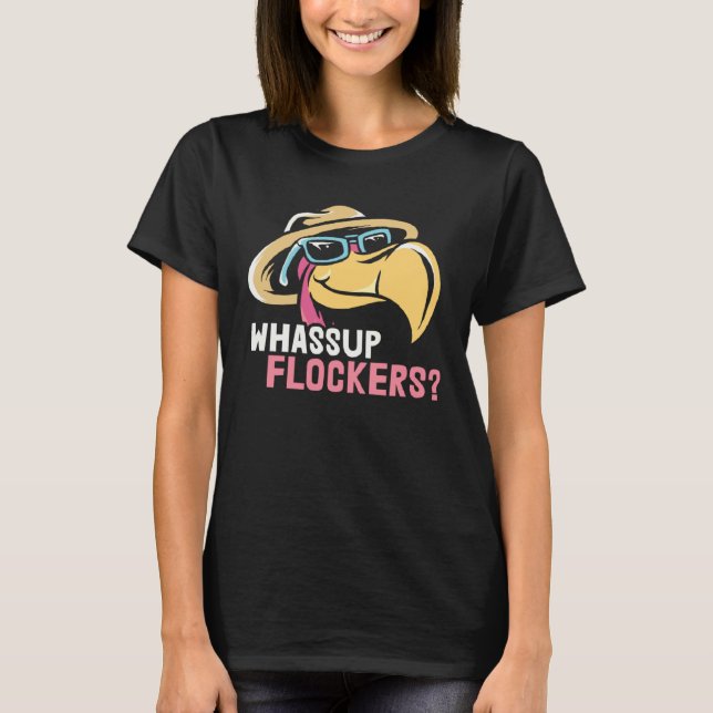 Flamingo motif for garden and pool with saying T-Shirt (Vorderseite)
