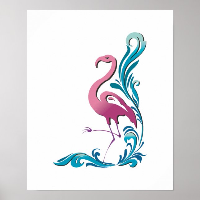 Flamingo-Motiv Poster (Vorne)