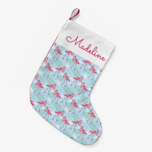 Flamingo-Muster   addieren Ihren Namen Kleiner Weihnachtsstrumpf