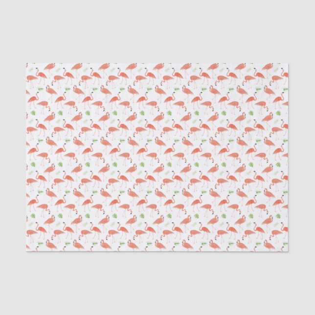 Flamingo-Muster-Aquarell-Seidenpapier Seidenpapier (Vorderseite)