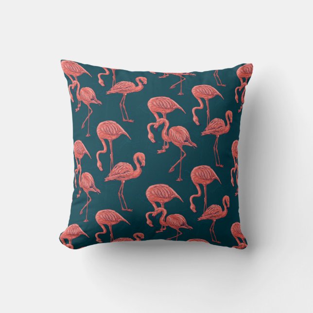 Flamingo-Muster Kissen (Vorderseite)