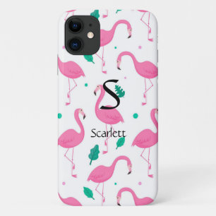 Flamingo Muster Monogram und Name Custom Case-Mate iPhone Hülle