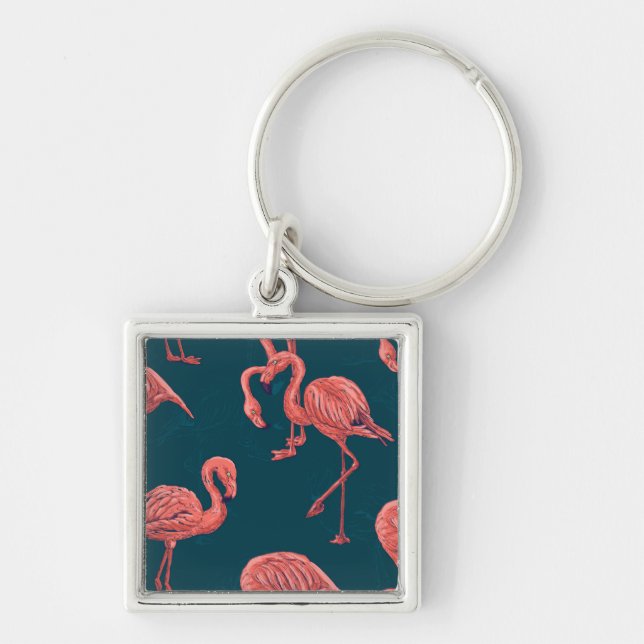 Flamingo-Muster Schlüsselanhänger (Vorne)
