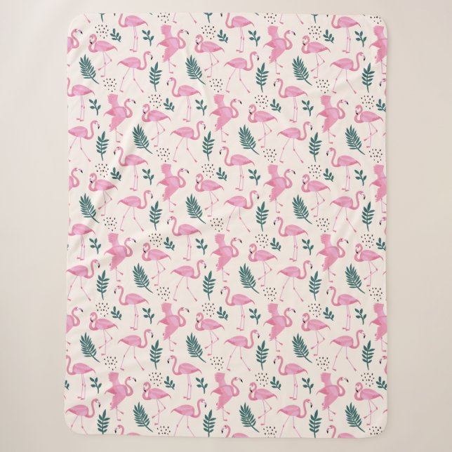 Flamingo-Muster Sherpadecke (Vorderseite)