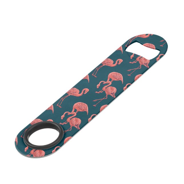 Flamingo-Muster Speed Flaschenöffner (Vorderseite Schrägansicht)