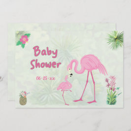 Flamingo Mutter & Baby Dusche Einladung