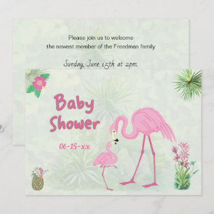 Flamingo Mutter & Baby Dusche Einladung