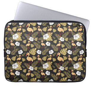 Flamingo nahtlose gelb-weiße Blume Laptopschutzhülle
