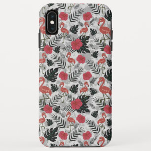 Flamingo nahtloses Muster mit blumengeschmücktem H Case-Mate iPhone Hülle
