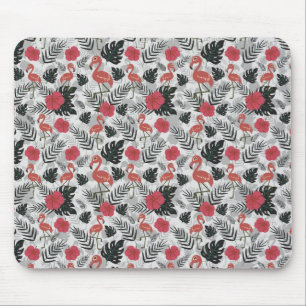 Flamingo nahtloses Muster mit blumengeschmücktem H Mousepad