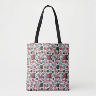 Flamingo nahtloses Muster mit blumengeschmücktem H Tasche